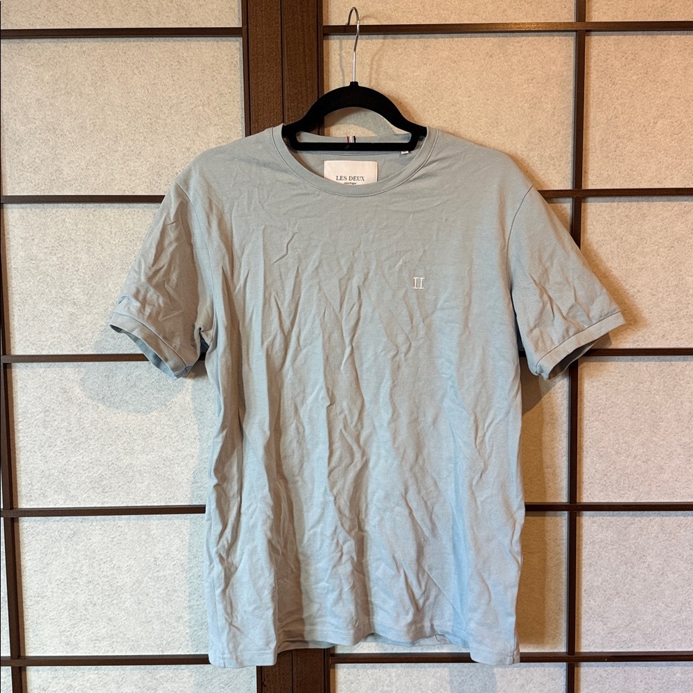 Les Deux Light Blue Short Sleeve Shirt